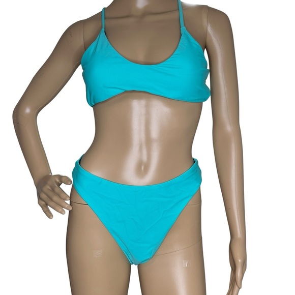 Suuksess Blue Bikini Set Reversable NWOT Medium - Picture 2 of 4